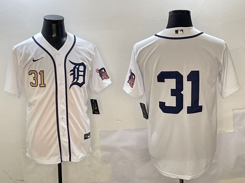 Men Detroit Tigers 31 No Name White Game 2025 Nike MLB Jersey style 4